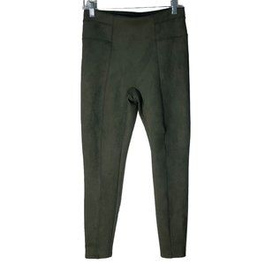 Spans Faux Suede Green Pull On Compression Legging Pant Medium